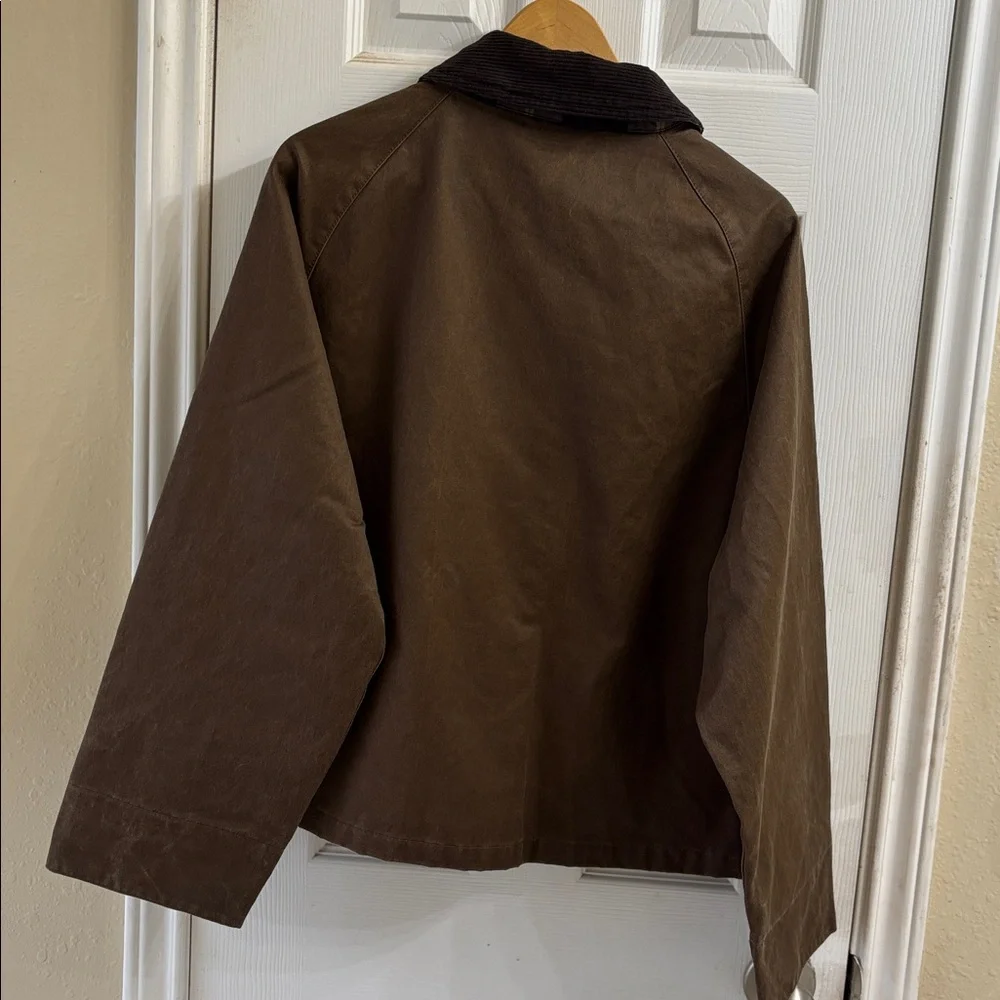 Mango Brown and Plaid waxed effect Parka.NWT - Picture 5 of 12